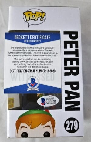 BLAYNE WEAVER PETER PAN SIGNED FUNKO POP DISNEY BECKETT BAS COA 020