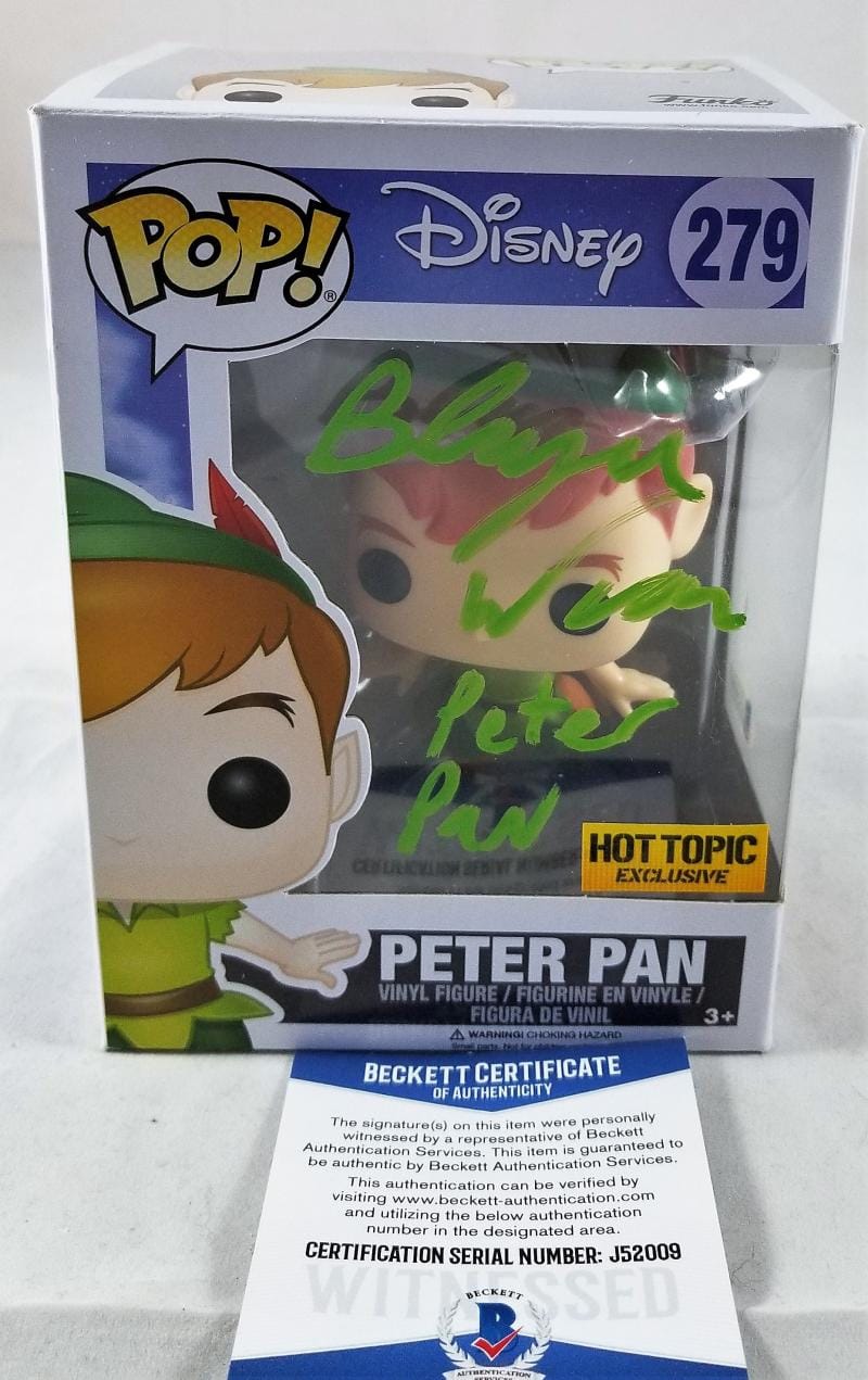 BLAYNE WEAVER PETER PAN SIGNED FUNKO POP DISNEY BECKETT BAS COA 009