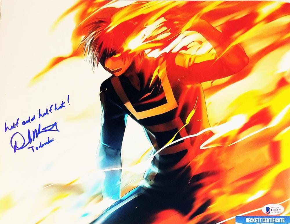 DAVID MATRANGA SIGNED 11x14 PHOTO TODOROKI MY HERO ACADEMIA BAS COA 873