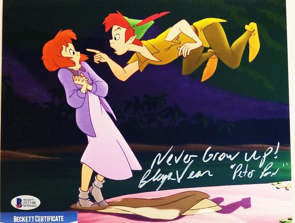 BLAYNE WEAVER PETER PAN SIGNED 8x10 METALLIC PHOTO BAS COA 198