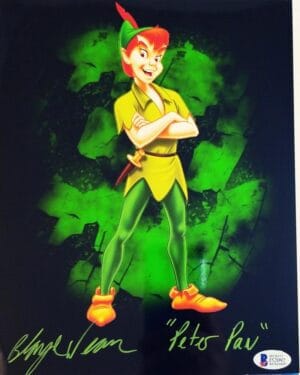 BLAYNE WEAVER PETER PAN SIGNED 8x10 METALLIC PHOTO BAS COA 092