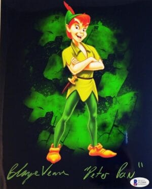 BLAYNE WEAVER PETER PAN SIGNED 8x10 METALLIC PHOTO BAS COA 088
