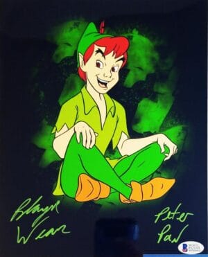 BLAYNE WEAVER PETER PAN SIGNED 8x10 METALLIC PHOTO BAS COA 133