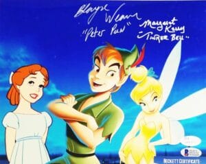 BLAYNE WEAVER MARGARET KERRY PETER PAN DUAL SIGNED 8x10 PHOTO BAS COA 123