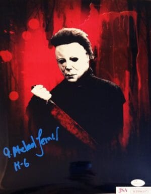A. MICHAEL LERNER SIGNED 11X14 PHOTO MICHAEL MYERS HALLOWEEN JSA COA 71