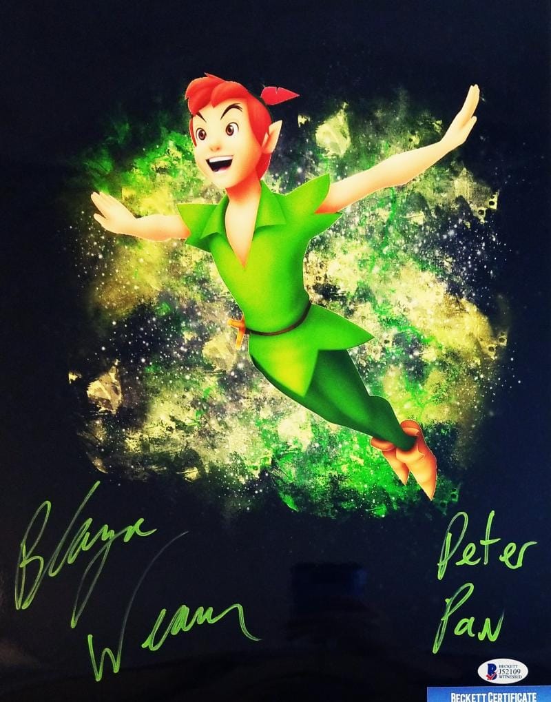 BLAYNE WEAVER PETER PAN SIGNED 11X14 METALLIC PHOTO BAS COA 109
