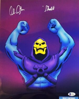 ALAN OPPENHEIMER SKELETOR SIGNED MOTU 11X14 METALLIC PHOTO BAS COA 241