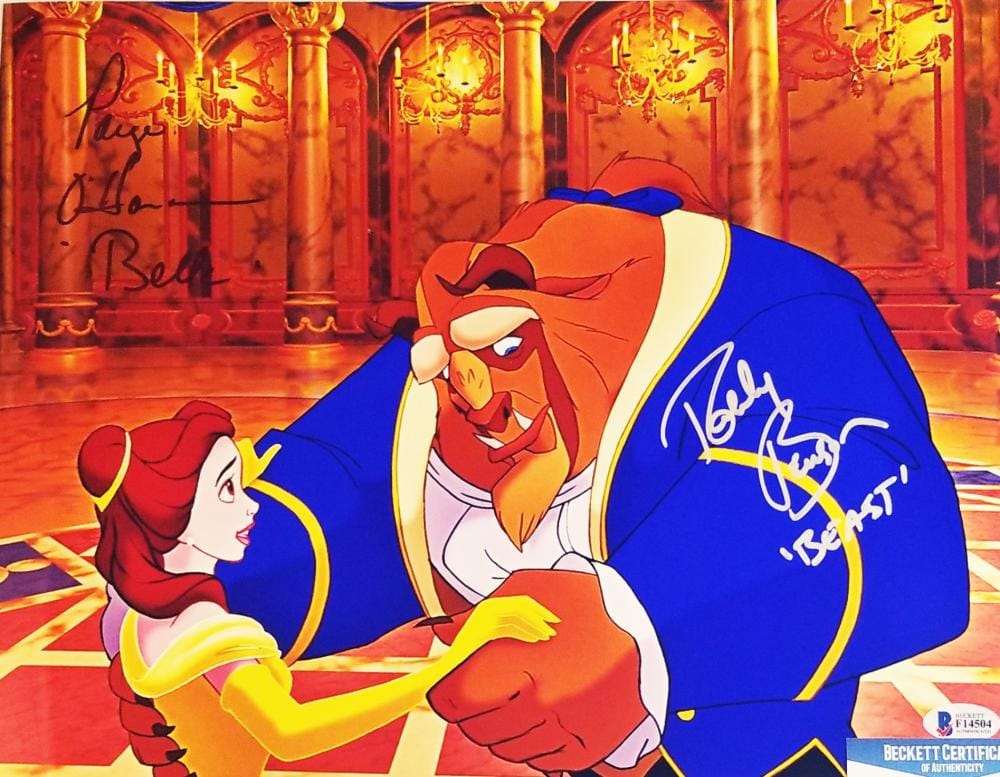 PAIGE O'HARA & ROBBY BENSON SIGNED 11x14 PHOTO BEAUTY AND THE BEAST BAS COA 504
