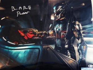 BRIAN A PRINCE THE PREDATOR SIGNED 16X20 METALLIC PHOTO BAS COA 176