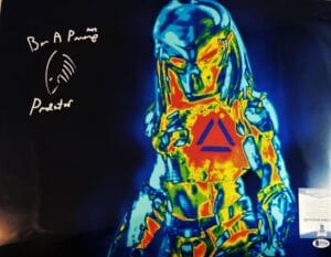 BRIAN A PRINCE THE PREDATOR SIGNED 16X20 METALLIC PHOTO SKETCH BAS COA 158