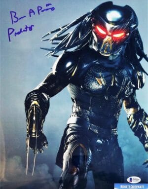 BRIAN A PRINCE THE PREDATOR SIGNED 11x14 METALLIC PHOTO BECKETT BAS COA 219
