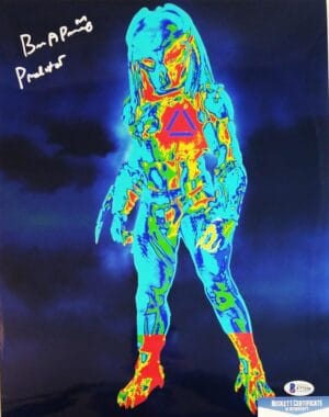 BRIAN A PRINCE THE PREDATOR SIGNED 11x14 METALLIC PHOTO BECKETT BAS COA 250