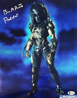 BRIAN A PRINCE THE PREDATOR SIGNED 11x14 METALLIC PHOTO BECKETT BAS COA 241