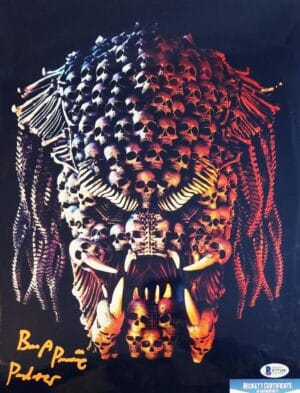 BRIAN A PRINCE THE PREDATOR SIGNED 11x14 METALLIC PHOTO BECKETT BAS COA 249