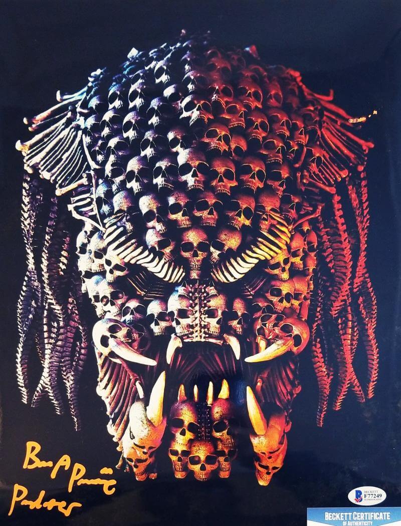 BRIAN A PRINCE THE PREDATOR SIGNED 11x14 METALLIC PHOTO BECKETT BAS COA 249