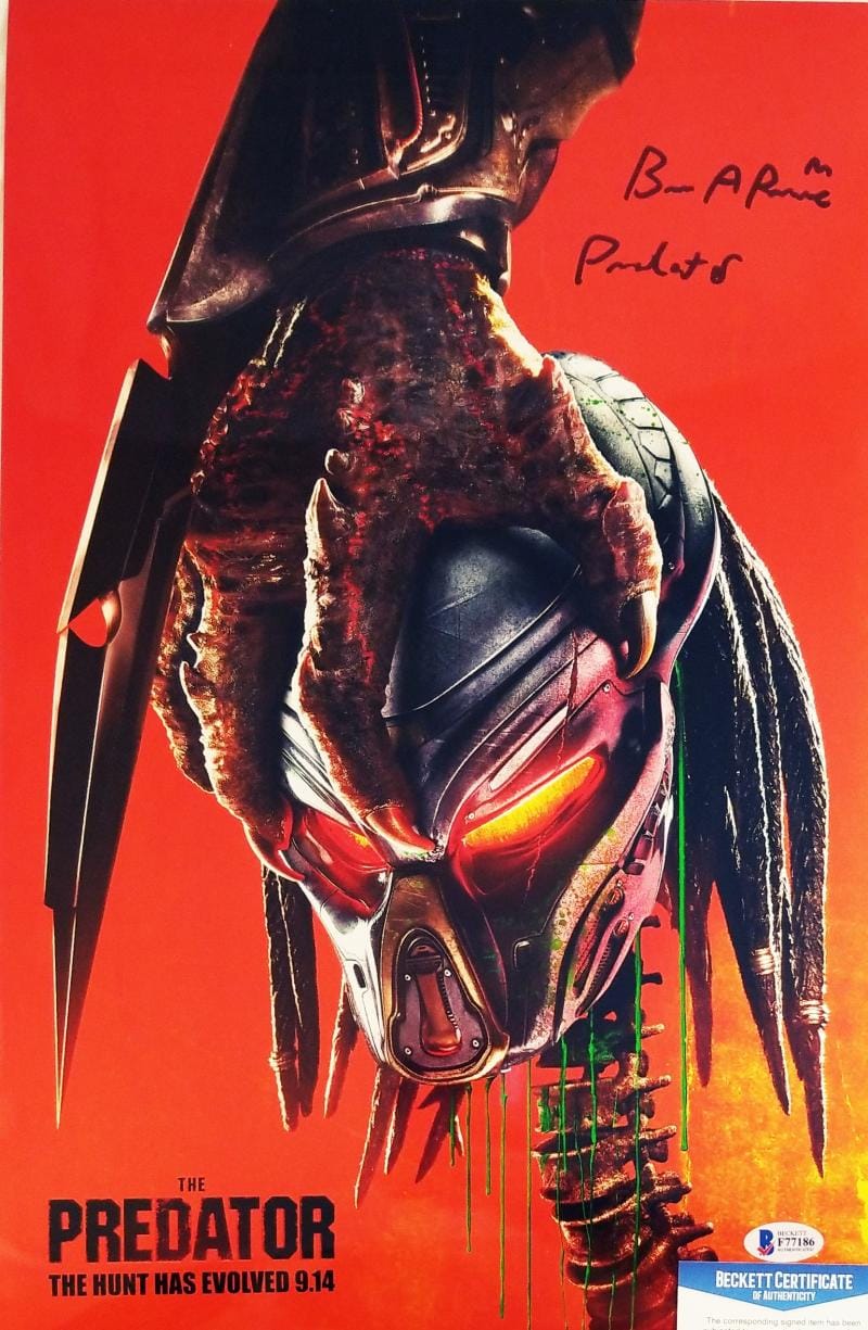 BRIAN A PRINCE THE PREDATOR SIGNED 11x17 METALLIC PHOTO BECKETT BAS COA 186