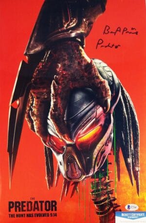 BRIAN A PRINCE THE PREDATOR SIGNED 11x17 METALLIC PHOTO BECKETT BAS COA 187