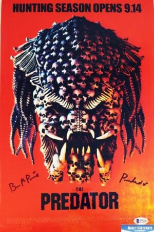 BRIAN A PRINCE THE PREDATOR SIGNED 11x17 METALLIC PHOTO BECKETT BAS COA 190