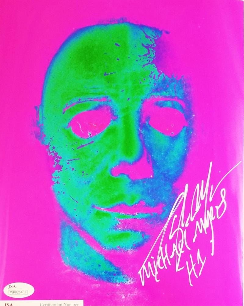 TONY MORAN SIGNED 8X10 METALLIC PHOTO MICHAEL MYERS HALLOWEEN JSA COA 462