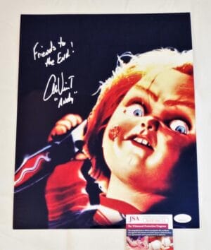 ALEX VINCENT ANDY SIGNED 11X14 METALLIC PHOTO CHILDS PLAY ANDY JSA COA 751