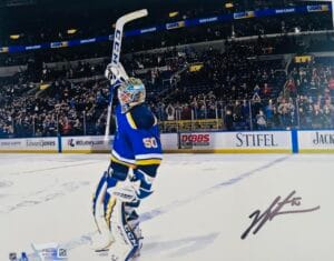 JORDAN BINNINGTON Autographed St. Louis Blues 8x10 Photo FANATICS Stanley Cup 2