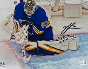 JORDAN BINNINGTON Autographed St. Louis Blues 8x10 Photo FANATICS Stanley Cup 4