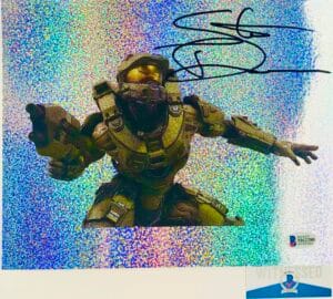 Steve Downes signed Master Chief 8x10 holographic photo HALO BAS M62280