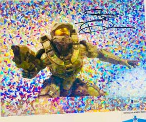 Steve Downes signed Master Chief  11X14 holographic photo HALO BAS M62310