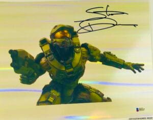 Steve Downes signed Master Chief  11X14 holofoil photo HALO BAS COA M62313