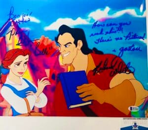 Paige O'Hara Richard White dual signed 11X14 photo Beauty Beast BAS COA W24643