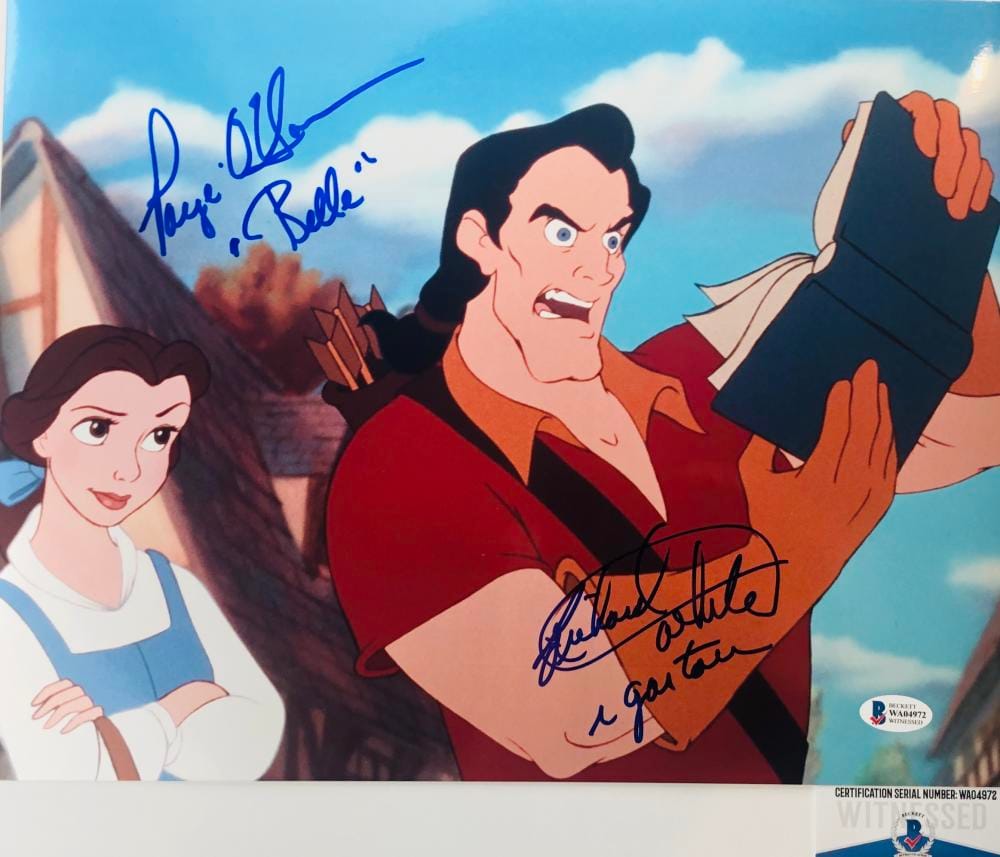 Paige O'Hara Richard White signed 11X14 photo Beauty Beast BAS COA WA04972
