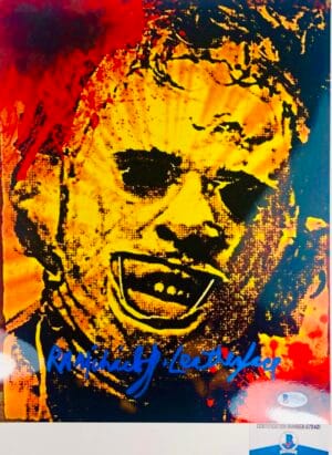 RA R.A. Mihailoff signed Leatherface 11X14 photo Texas Chainsaw BAS COA G72421