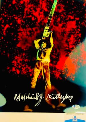 RA R.A. Mihailoff signed Leatherface 11X14 photo Texas Chainsaw BAS COA G72425