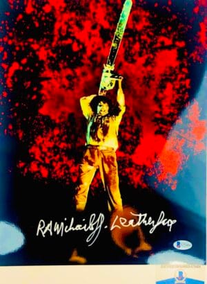 RA R.A. Mihailoff signed Leatherface 11X14 photo Texas Chainsaw BAS COA G72424