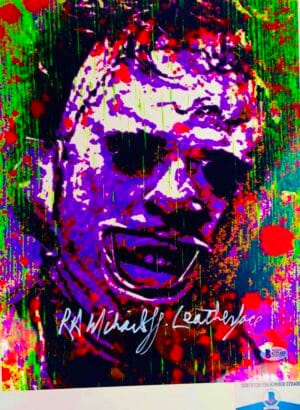 RA R.A. Mihailoff signed Leatherface 11X14 photo Texas Chainsaw BAS COA G72433