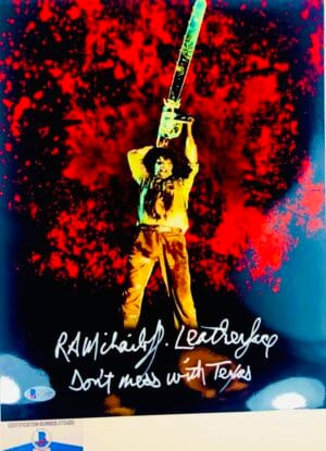 RA R.A. Mihailoff signed Leatherface 11X14 photo Texas Chainsaw BAS COA G72455