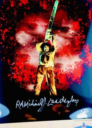 RA R.A. Mihailoff signed Leatherface 11X14 photo Texas Chainsaw BAS COA G72453