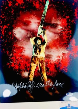 RA R.A. Mihailoff signed Leatherface 11X14 photo Texas Chainsaw BAS COA G72452