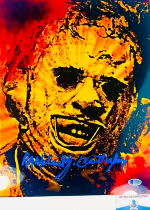 RA R.A. Mihailoff signed Leatherface 11X14 photo Texas Chainsaw BAS COA G72451