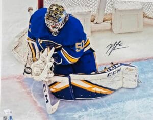 JORDAN BINNINGTON Autographed St. Louis Blues 16X20 Photo FANATICS Stanley Cup 3