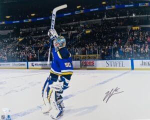 JORDAN BINNINGTON Autographed St. Louis Blues 16X20 Photo FANATICS Stanley Cup 6