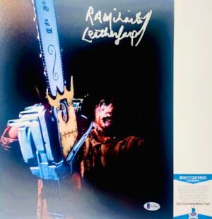 RA R.A. Mihailoff signed Leatherface 11X14 photo Texas Chainsaw BAS COA G72415