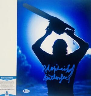 RA R.A. Mihailoff signed Leatherface 11X14 photo Texas Chainsaw BAS COA G72413