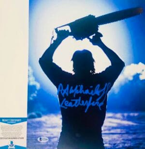 RA R.A. Mihailoff signed Leatherface 11X14 photo Texas Chainsaw BAS COA G72406