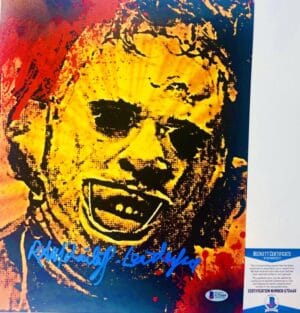 RA R.A. Mihailoff signed Leatherface 11X14 photo Texas Chainsaw BAS COA G72449