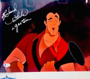 Richard White signed Gaston 11X14 photo Beauty and the Beast BAS COA WA04998