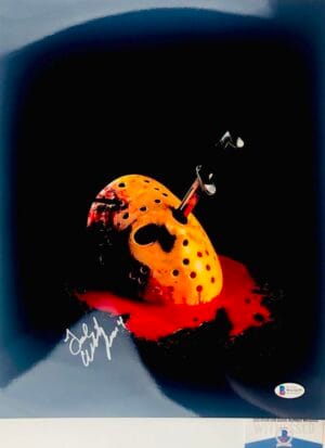 TED WHITE SIGNED 11x14 PHOTO JASON VOORHEES FRIDAY THE 13 BAS COA WA32635