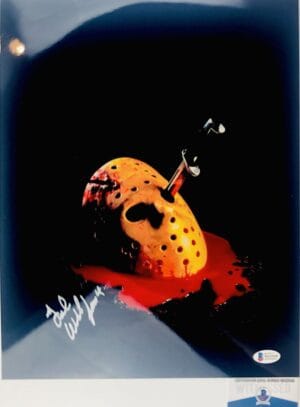 TED WHITE SIGNED 11x14 PHOTO JASON VOORHEES FRIDAY THE 13 BAS COA WA32648