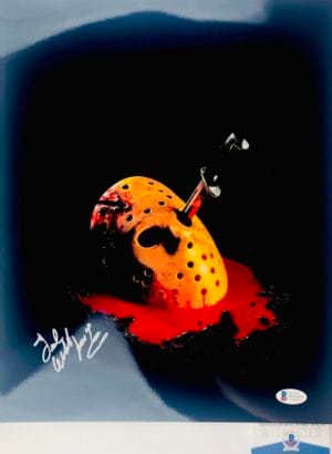 TED WHITE SIGNED 11x14 PHOTO JASON VOORHEES FRIDAY THE 13 BAS COA WA32633
