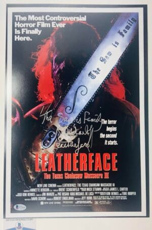 RA R.A. MIHAILOFF SIGNED TEXAS CHAINSAW MASSACRE 12X18 PHOTO POSTER BAS G72468